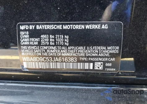 2018 BMW 330I xDrive z USA, uszkodzony, nr VIN WBA8D9C53JA616383